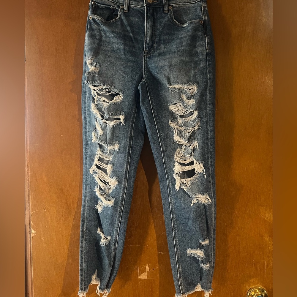 American Eagle Outfitters Ripped Dark Blue Skinny Jeans